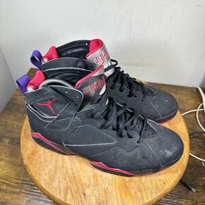 Jordan 7 Retro Raptors Black True Red Purple 304775-018 Mens 10.5 2012 Sneakers